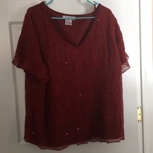 Final mark down! NWT Beaded Blouse - size 24w